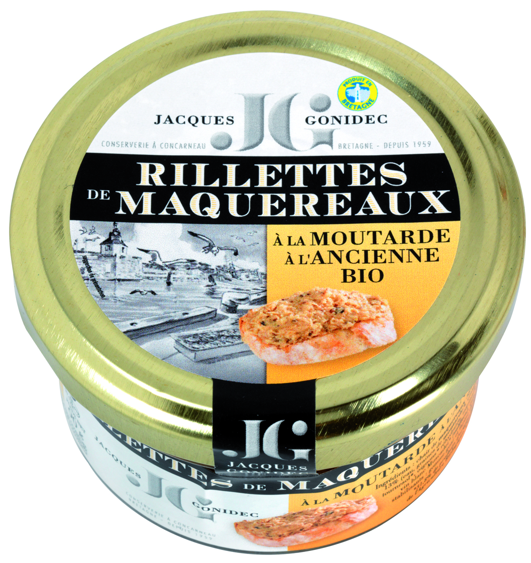 Jacques Gonidec Rilettes van makreel met ouderwetse mosterd 90g - 3024